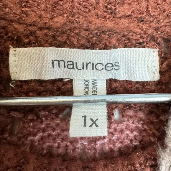 Maurices Ombre Mock Neck Pullover Sweater 1X Multicolor Long Blouson Sleeves - Picture 6 of 8